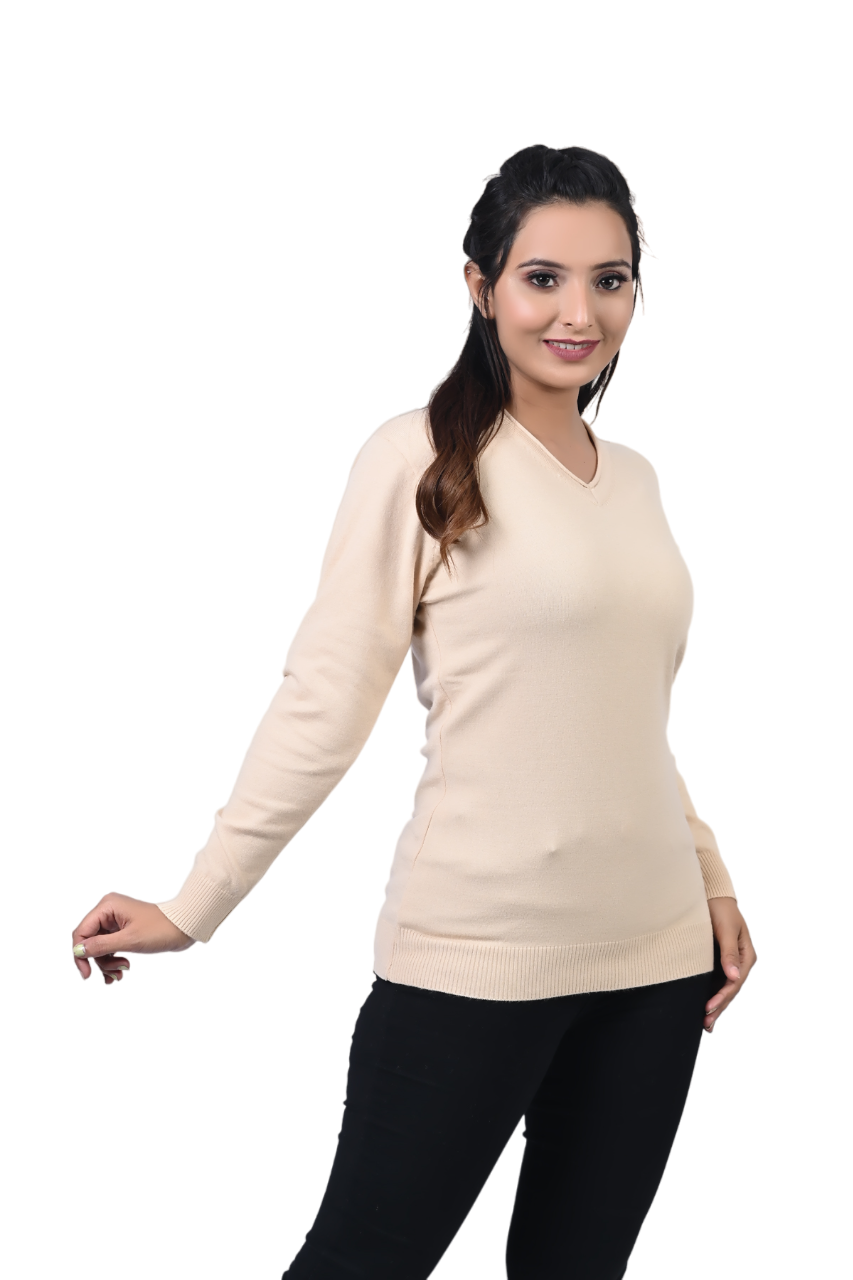 6505 White Top Casual Wear Soft & Warm Acrylic Lycra Full Sleeve Winter Wear TWENTY ME