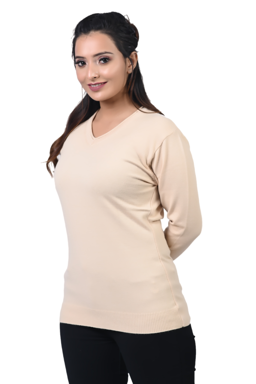 6505 White Top Casual Wear Soft & Warm Acrylic Lycra Full Sleeve Winter Wear TWENTY ME