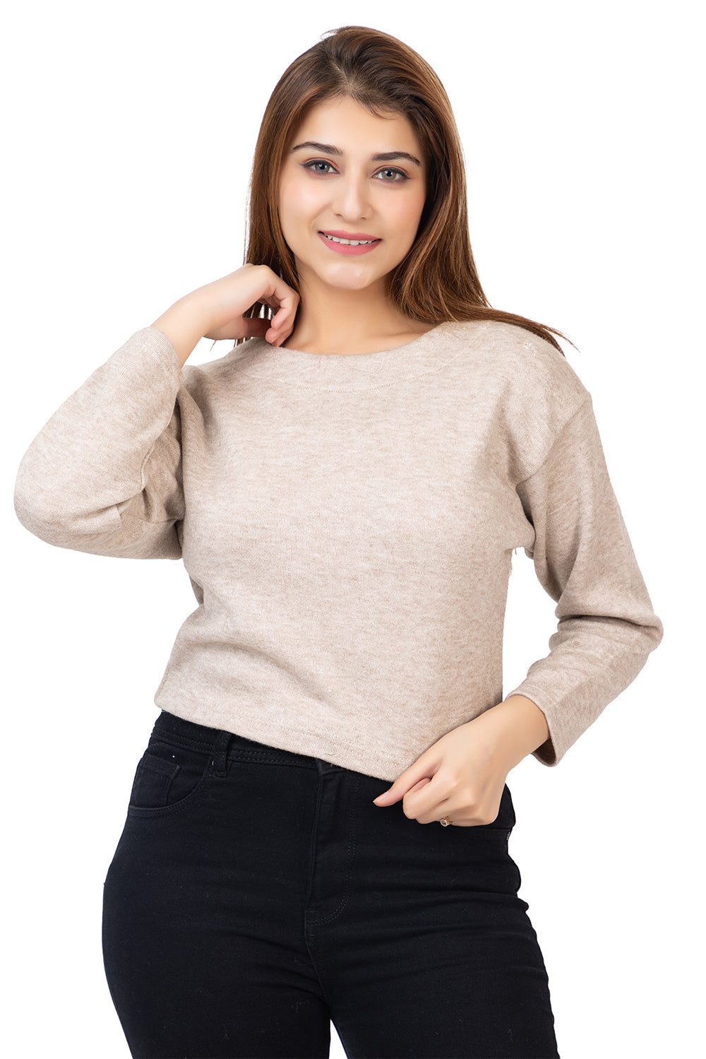 6586 Fawn Woolen Top Winter Wear TWENTY ME