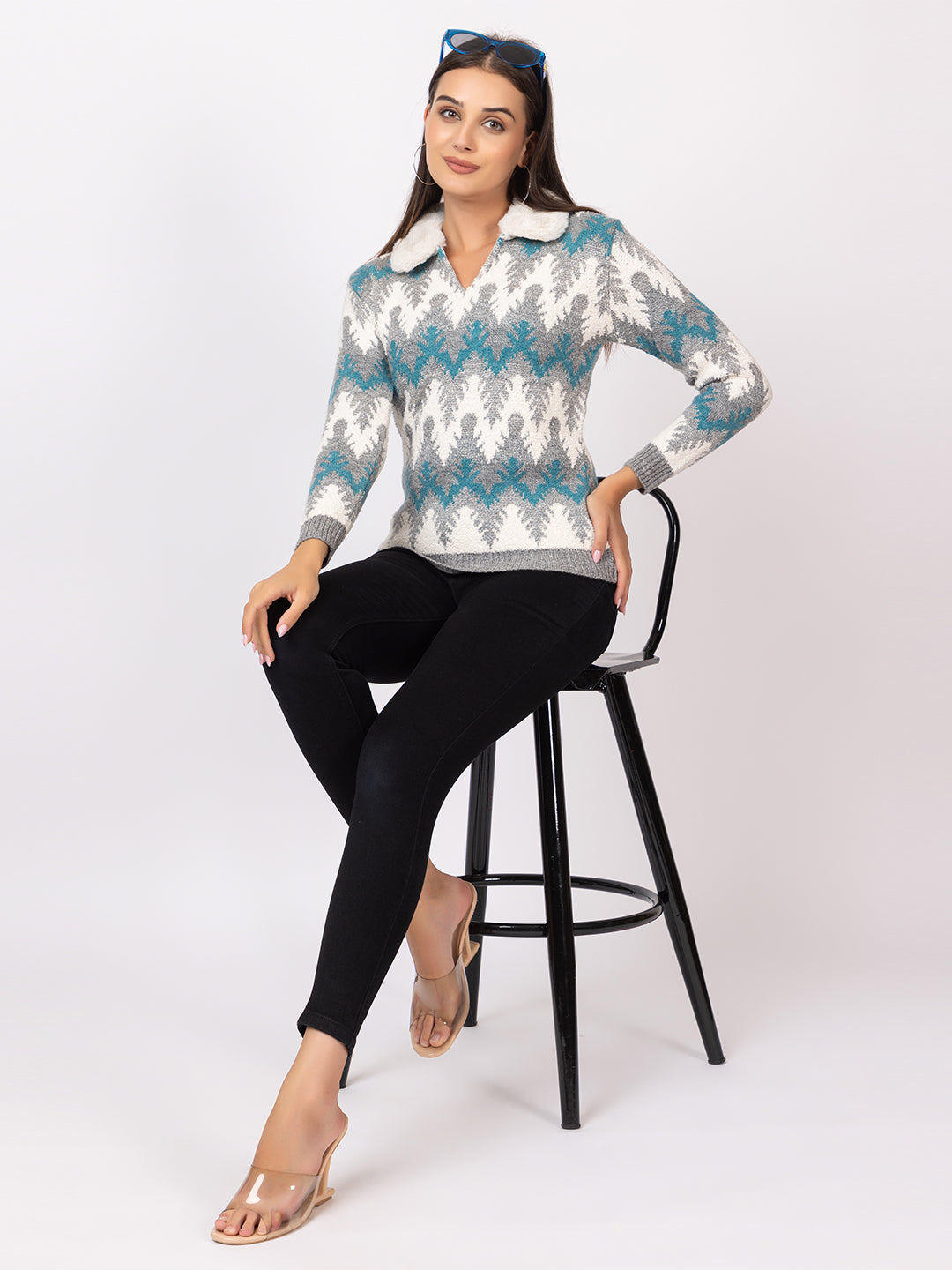6612 Grey Twenty Me Winter Casual Wear Women's Sweater top