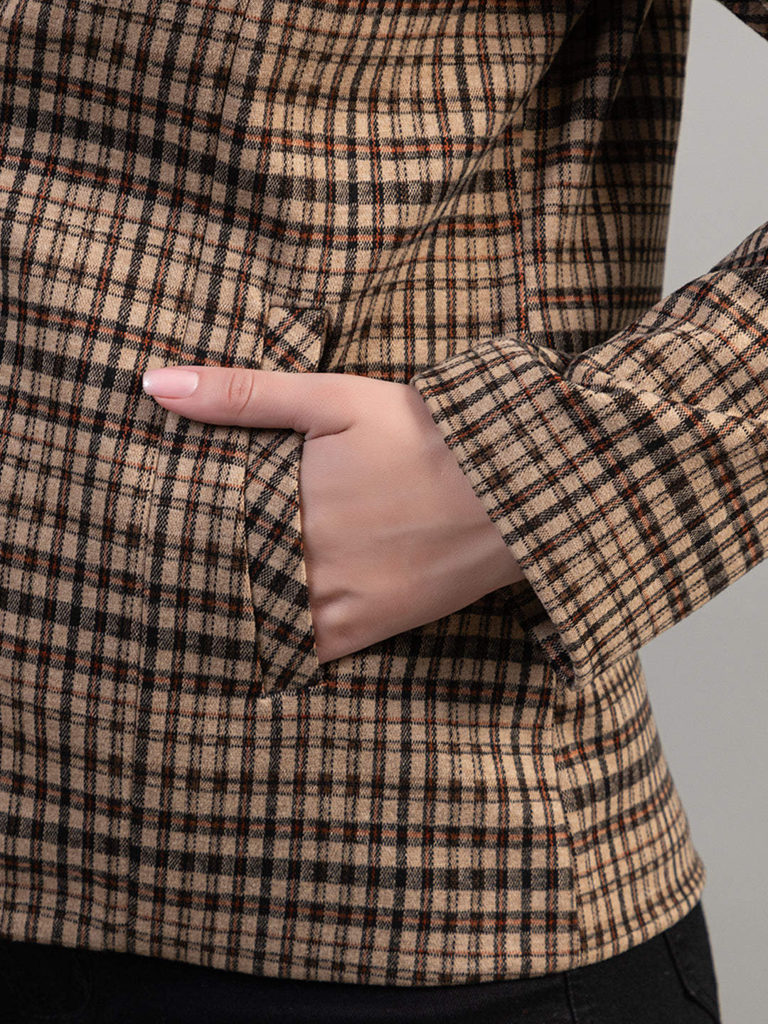 TWENTY ME Winter Wear Casual Wear Tweed Regular Fit with Side pockets Stylish Blazer for Women (4425)