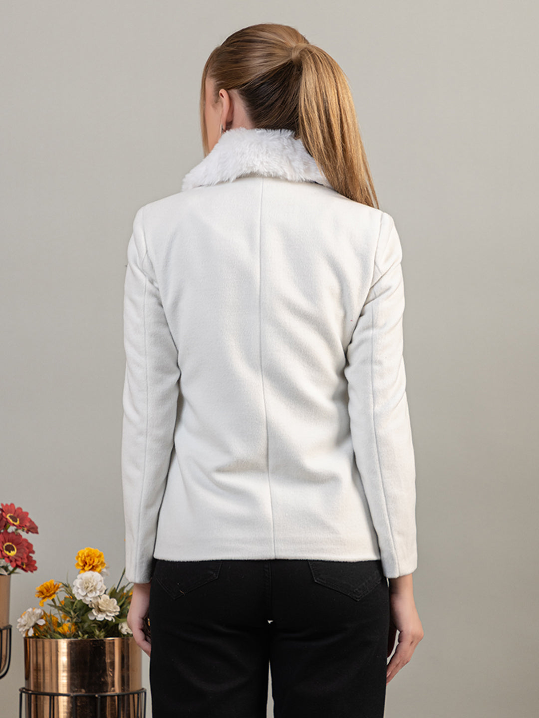 TWENTY ME Winter Wear Casual Wear Nylon Fur Soft & Warm Full Sleeve Solid Womens Jacket (4305)