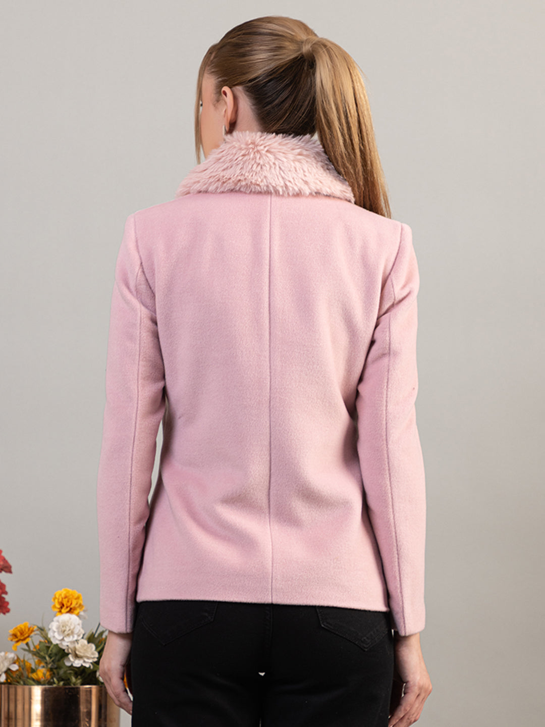 TWENTY ME Winter Wear Casual Wear Nylon Fur Soft & Warm Full Sleeve Solid Womens Jacket (4305)
