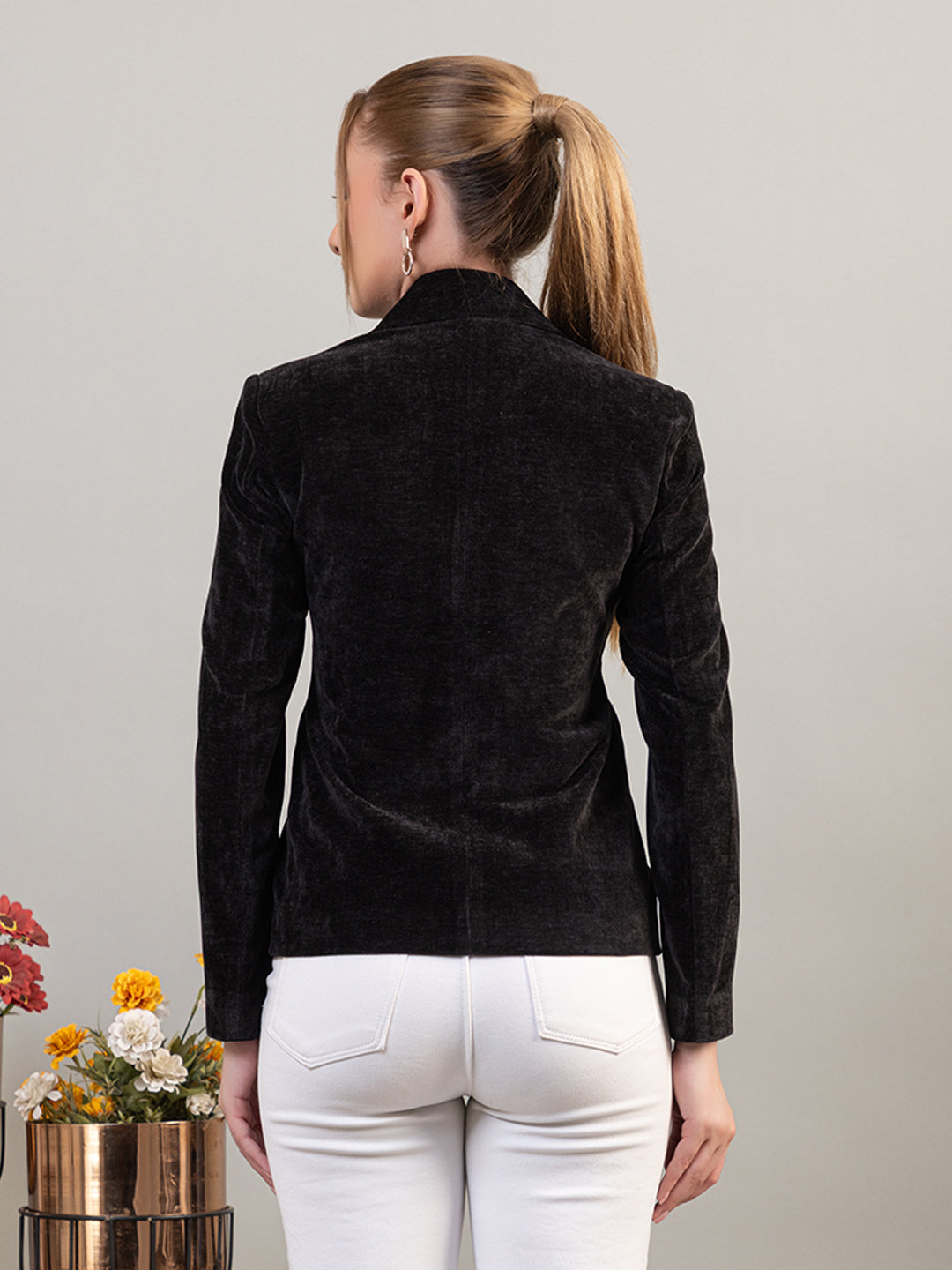 TWENTY ME Winter Wear Casual Wear Chenille Regular Fit with Front pockets Stylish Blazer for Women (4396)