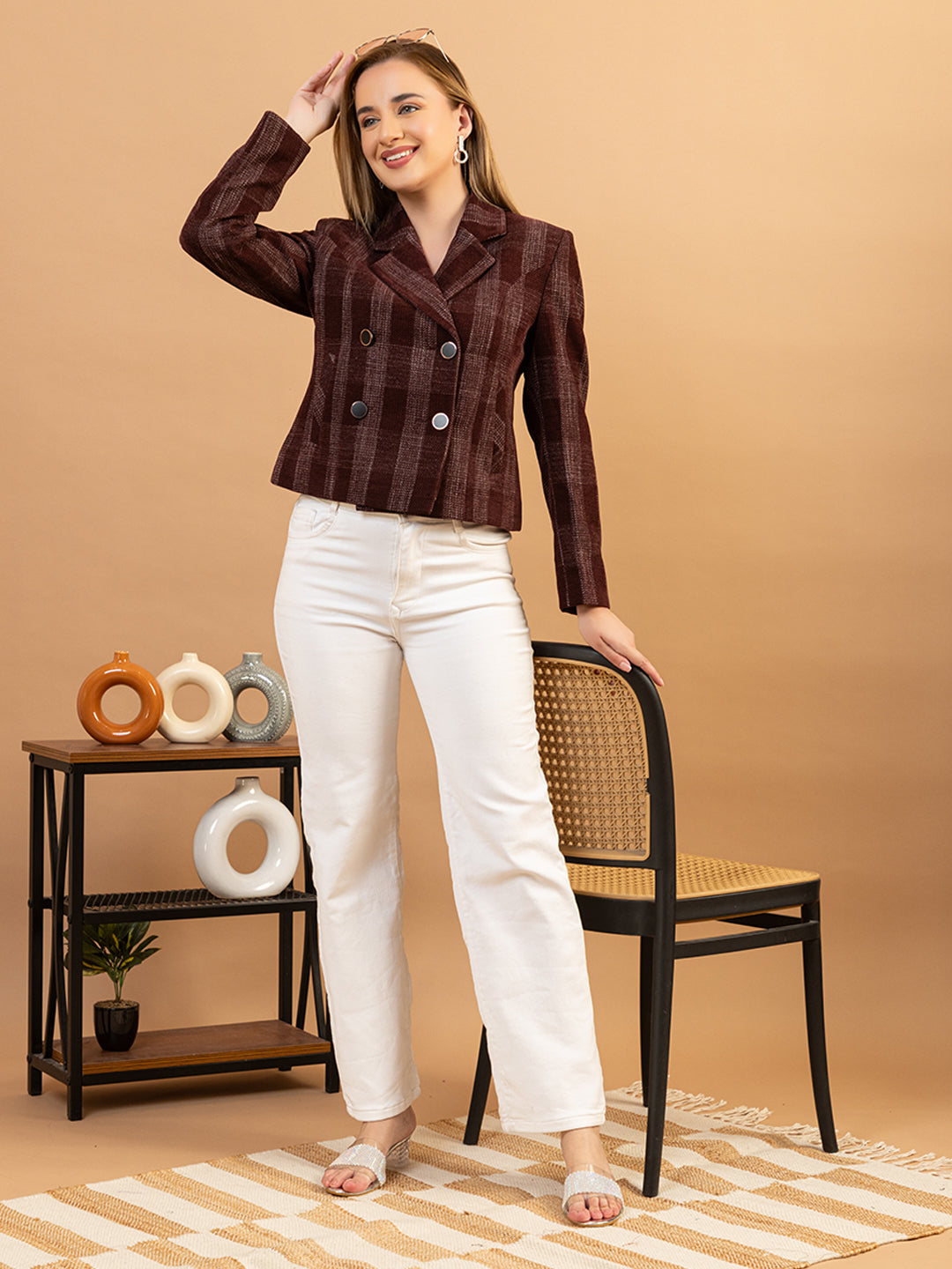 TWENTY ME Winter Wear Casual Wear Chenille Regular Fit with Side pockets Stylish Blazer for Women (4370)