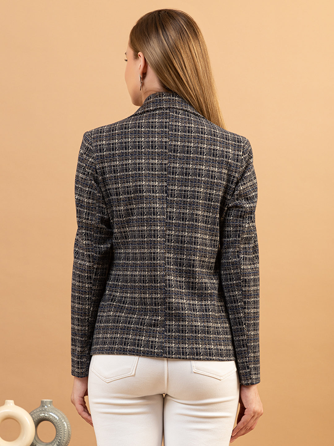 TWENTY ME Winter Wear Casual Wear Tweed Regular Fit with Front pockets Stylish Blazer for Women (4356)