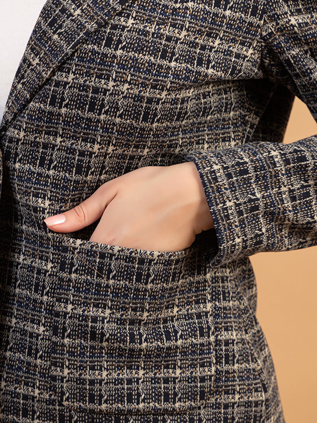 TWENTY ME Winter Wear Casual Wear Tweed Regular Fit with Front pockets Stylish Blazer for Women (4356)