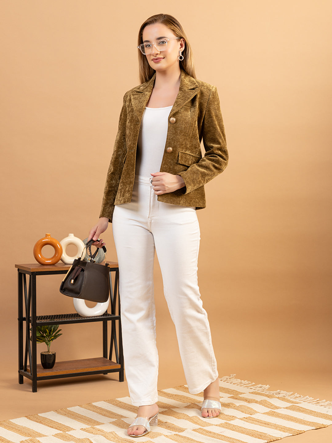 TWENTY ME Winter Wear Casual Wear Chenille Regular Fit with Front pockets Stylish Blazer for Women (4396)