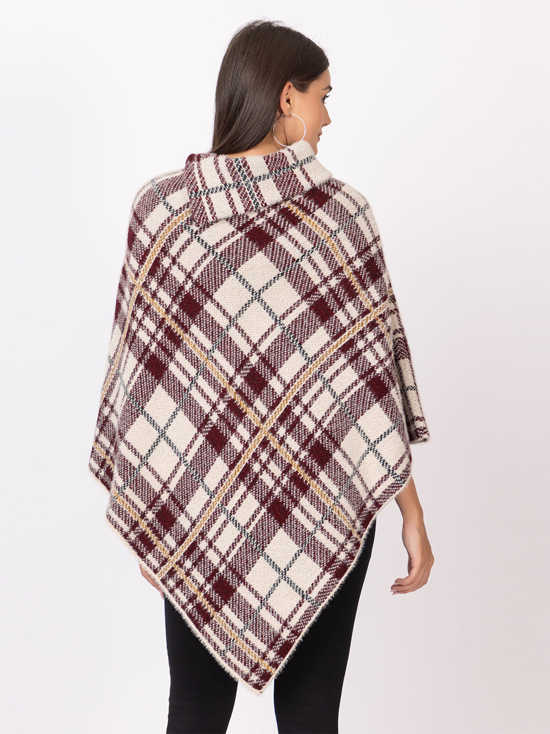 7052 Mehroon Twenty Me Winter Casual Wear Women's poncho