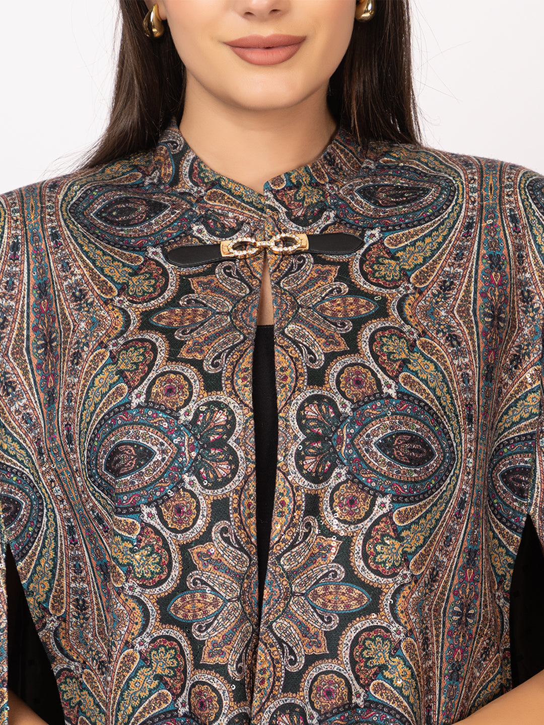 7142 Brown Twenty Me Winter Casual Wear Women's poncho