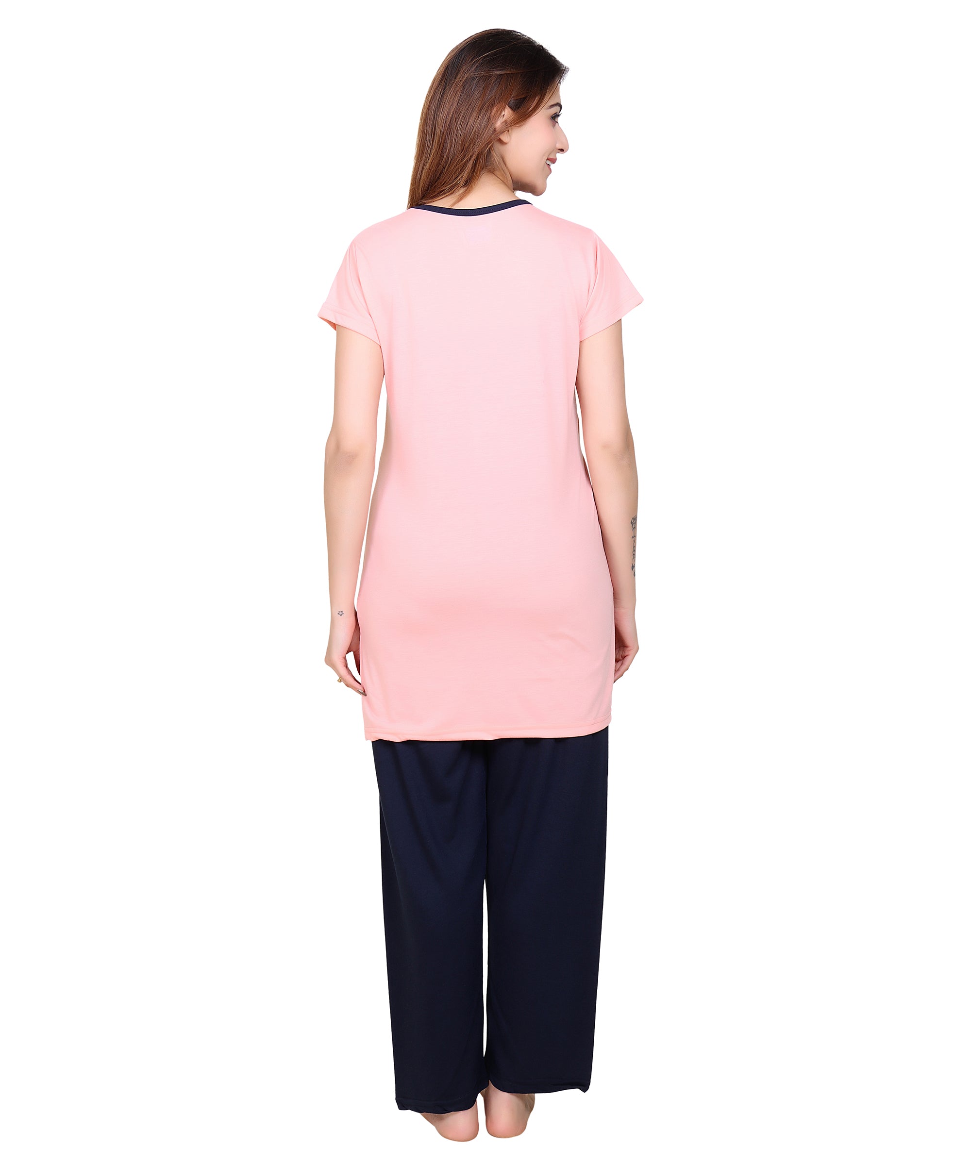 VR-502 L.Pink Round Neck Night Suit Summer Wear TWENTY ME