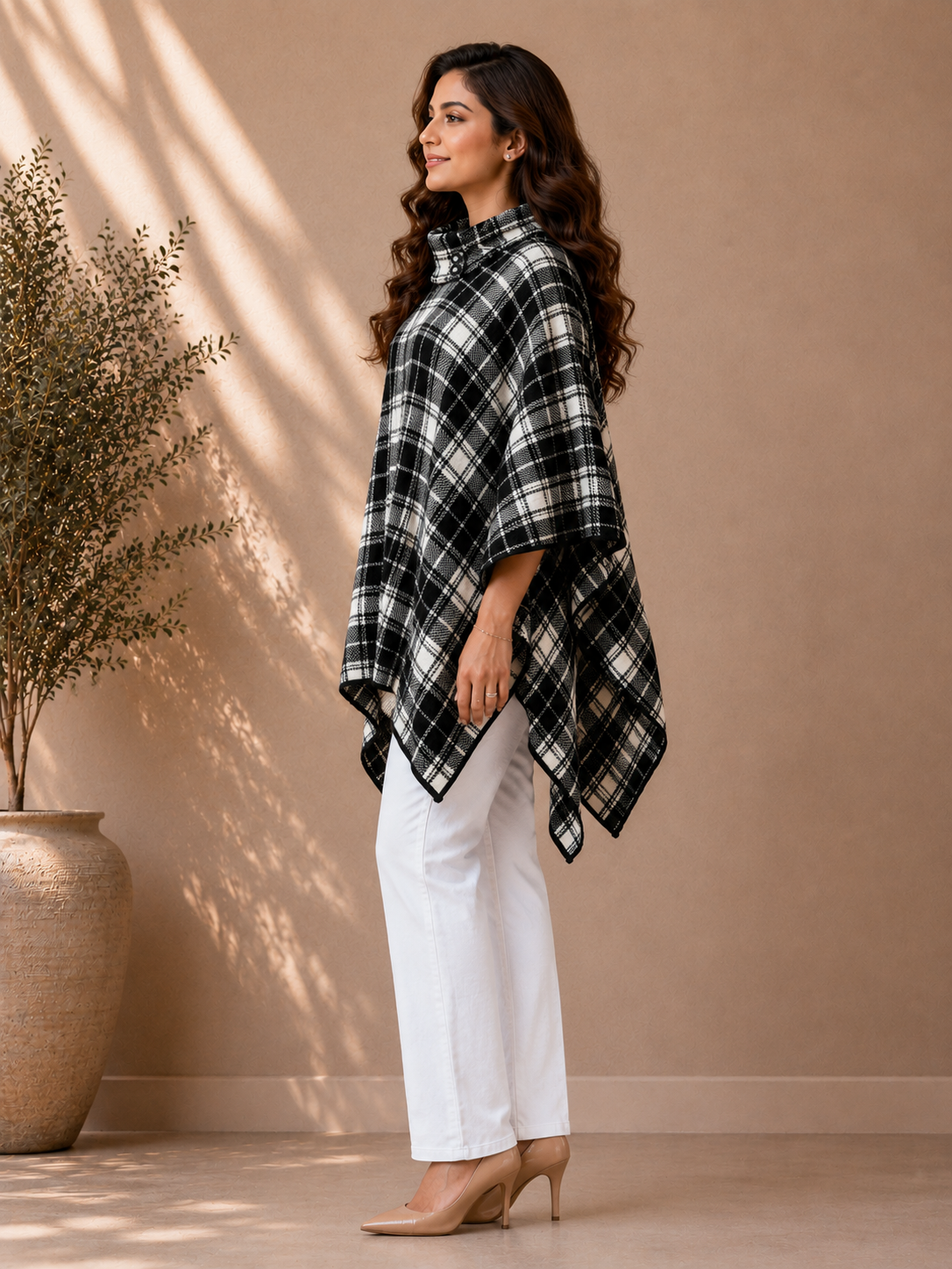 7219 BLACK  Ponchu Winter Wear TWENTY ME