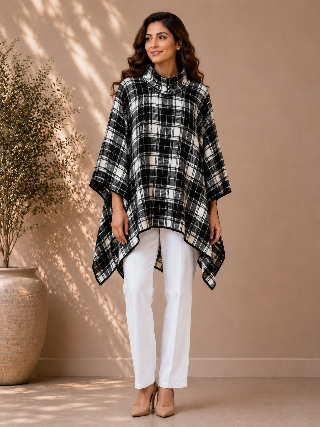 7219 BLACK  Ponchu Winter Wear TWENTY ME