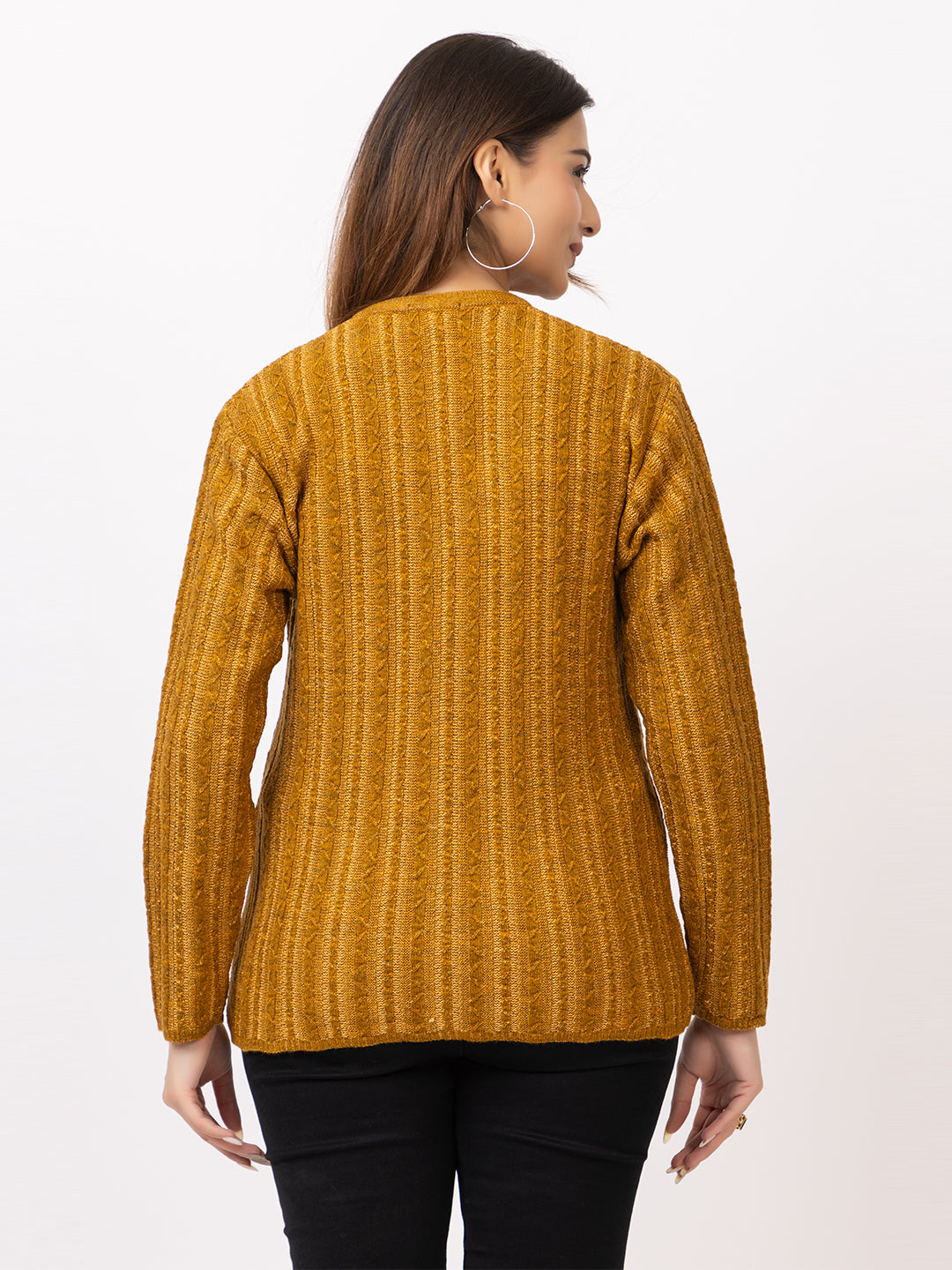 2380 Mustard V neck Cardigan winter wear TWENTY ME